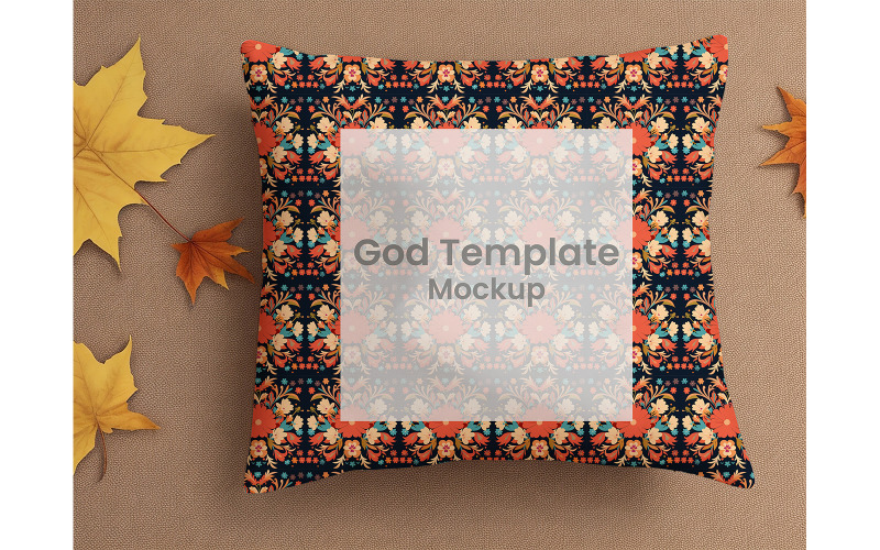 Fall Autumn Pillow Mockup #11 Product Mockup
