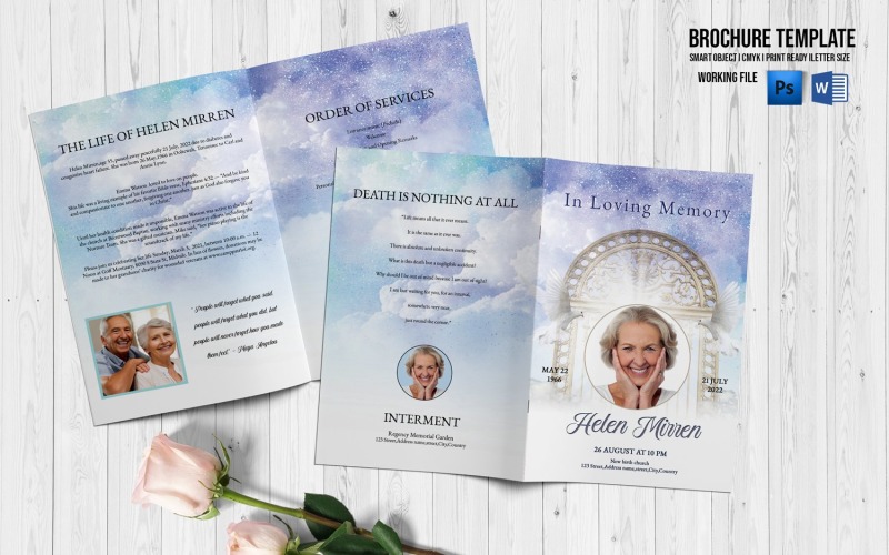 Heavenly Funeral Program Template Corporate Identity