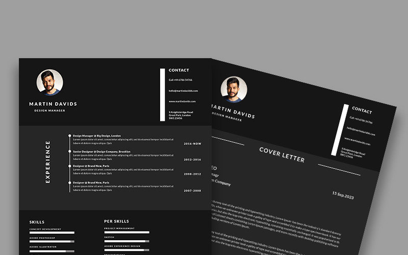 Modern resume/CV template design. PSD file Resume Template
