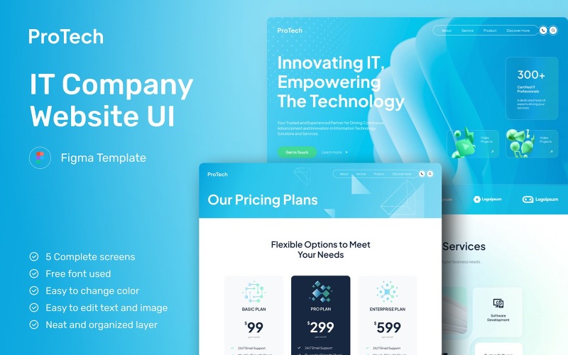 ProTech - IT Company Website UI Element