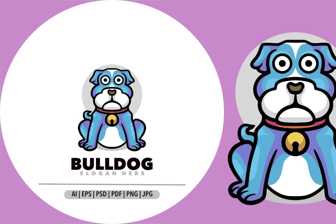 Kit Graphique #370492 Adorable Bulldog Divers Modles Web - Logo template Preview
