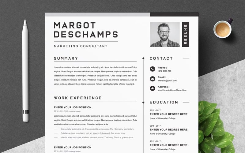 Best Curriculum Vitae with Cover Letter | Apple Pages Resume Template
