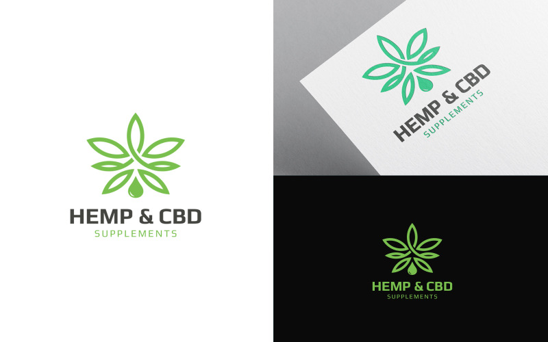 Cannabis, Hemp & CBD Supplements Logo Logo Template