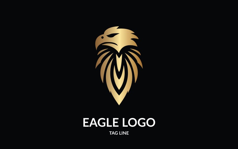Gold Eagle Head Logo Template