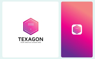 Hexagonal T Letter Logo Design Template