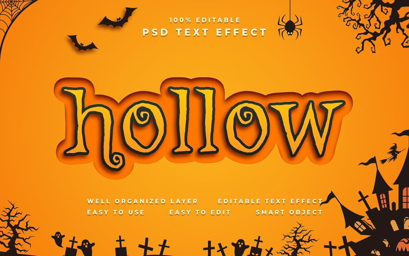 Hollow Editable Text Effect Illustration