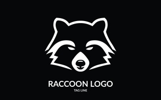 Iconic Raccoon Head Logo Template