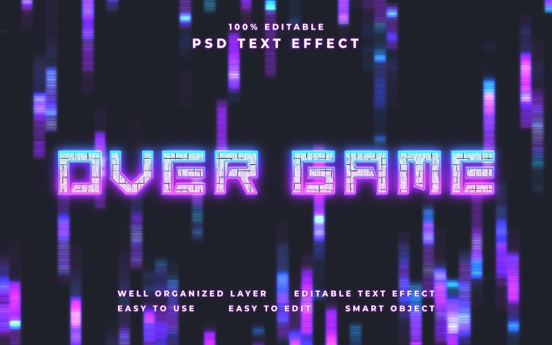 Over Game Editable Text Effect Illustration