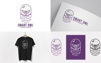 Owl Line Art Logo Template Design