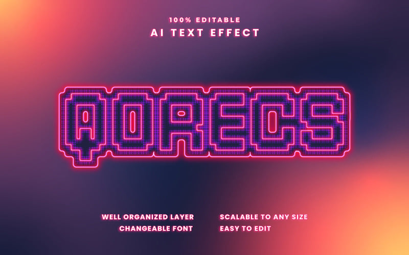 Qorecs Editable Text Effect Illustration