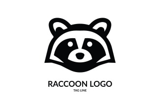 Raccoon Head Vector Logo Template