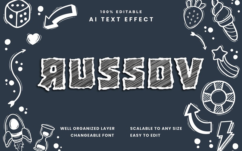 Russov Editable Text Effect Illustration