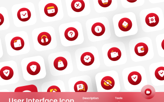 User Interface Icon Set Gradient Circular Filled Style 2