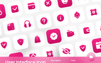 User Interface Icon Set Gradient Filled Style 3