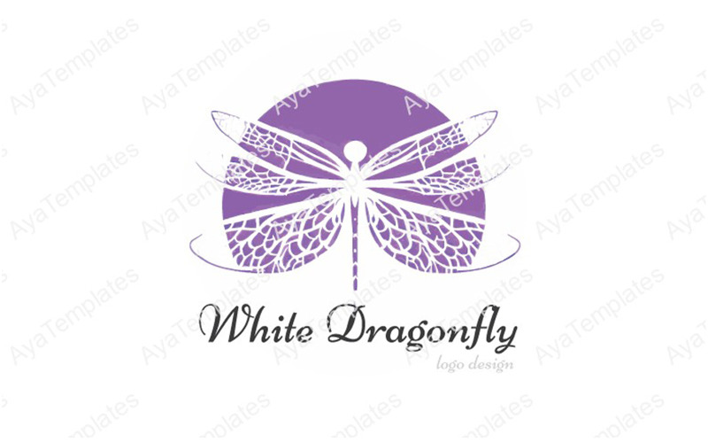 White Dragonfly Logo Design Logo Template