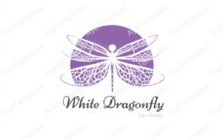 White Dragonfly Logo Design