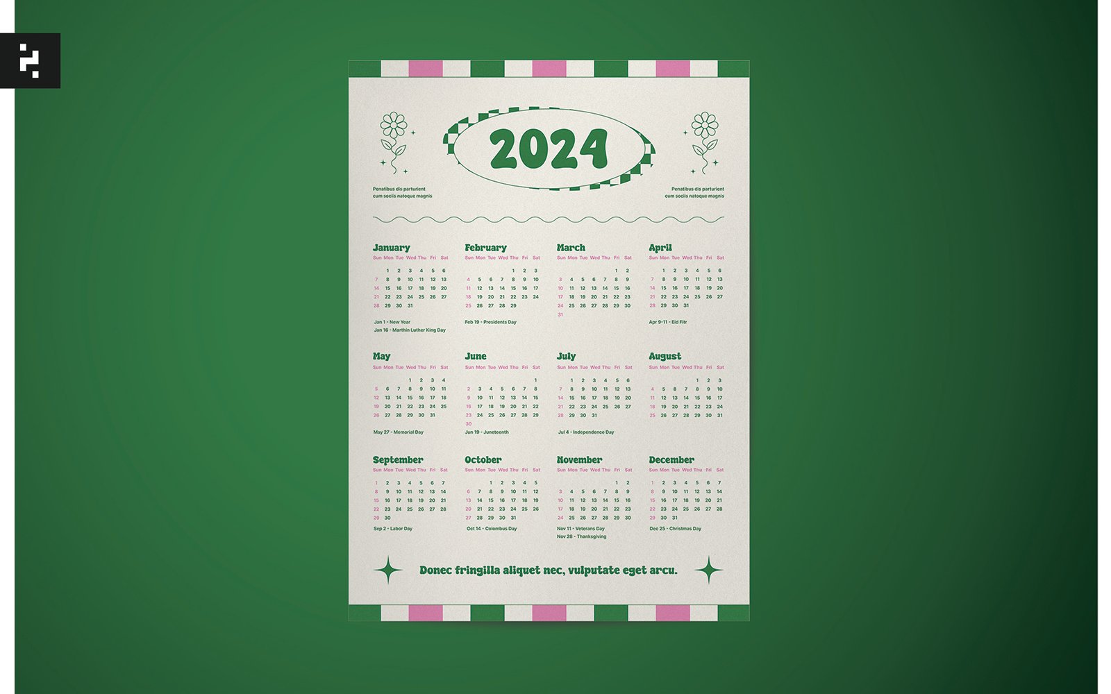 Kit Graphique #370594 Calendar 2024 Divers Modles Web - Logo template Preview