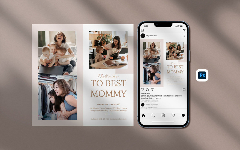 Best Mommy - Mothers Day Mini Session Instagram Template Social Media