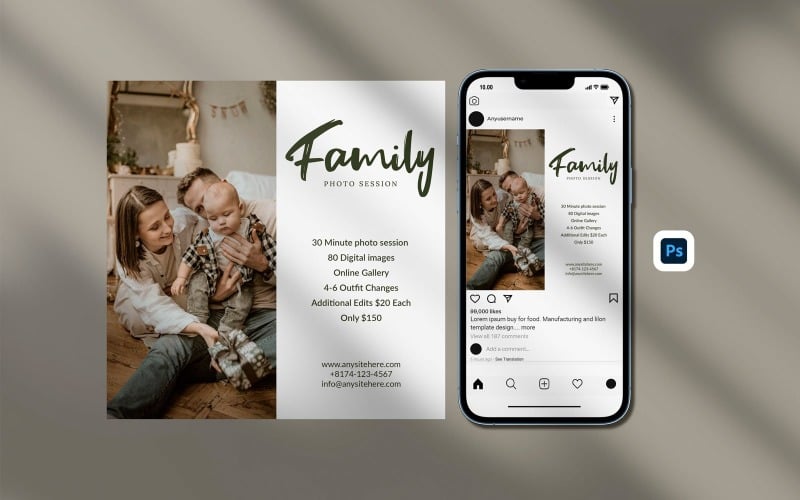 Editable Family Photography Template Social Media