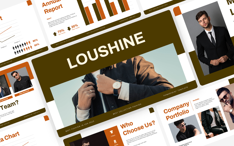 Loushine – Aesthetic Fashion Brand Template PowerPoint Template