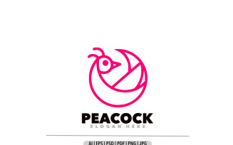 Peacock red line symbol logo template illustration design