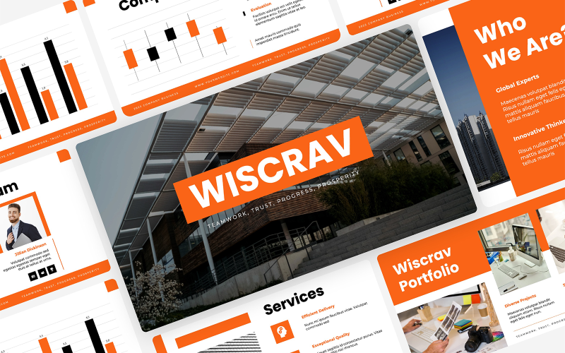 Wiscrav– Business Presentation Design Template PowerPoint Template