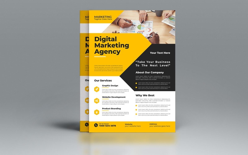 Digital Modern Business Flyer Design Template Corporate Identity