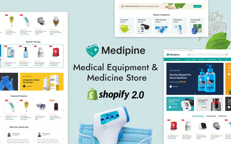Medipine - Medical Equipment & Medicine Store Shopify 2.0 Responsive Theme Shopify Theme