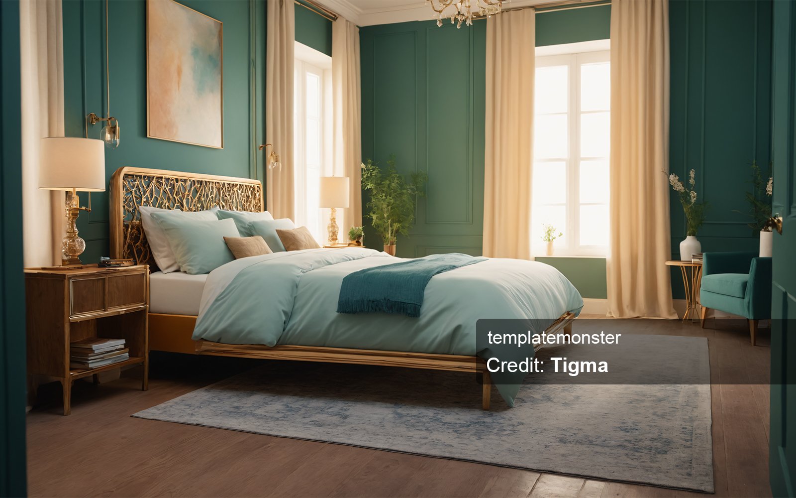 Template #370724 Bedroom Blue Webdesign Template - Logo template Preview