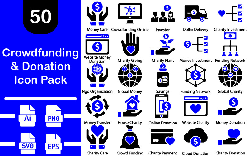 Crowdfunding and Donation Icon Pack Icon Set