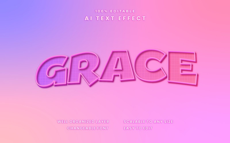 Grace Editable Text Effect Illustration