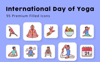 International Day of Yoga 95 Premium Filled Icons