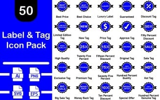Label and Tag Icon Set Template