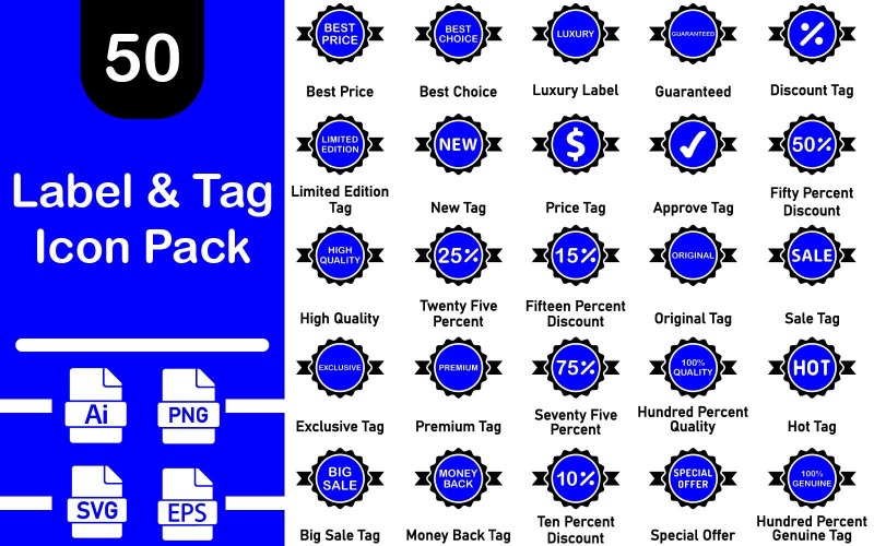 Label and Tag Icon Set Template