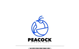 Peacock line logo design illustration design logo