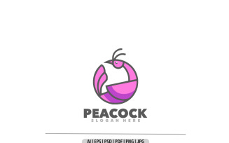Peacock simple mascot logo design illustration design