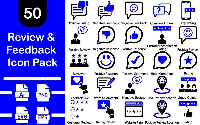 Review and Feedback Icon Pack Icon Set