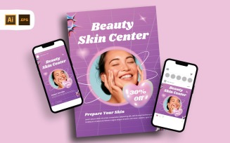 Y2K Purple Beauty Skin Center Flyer Template
