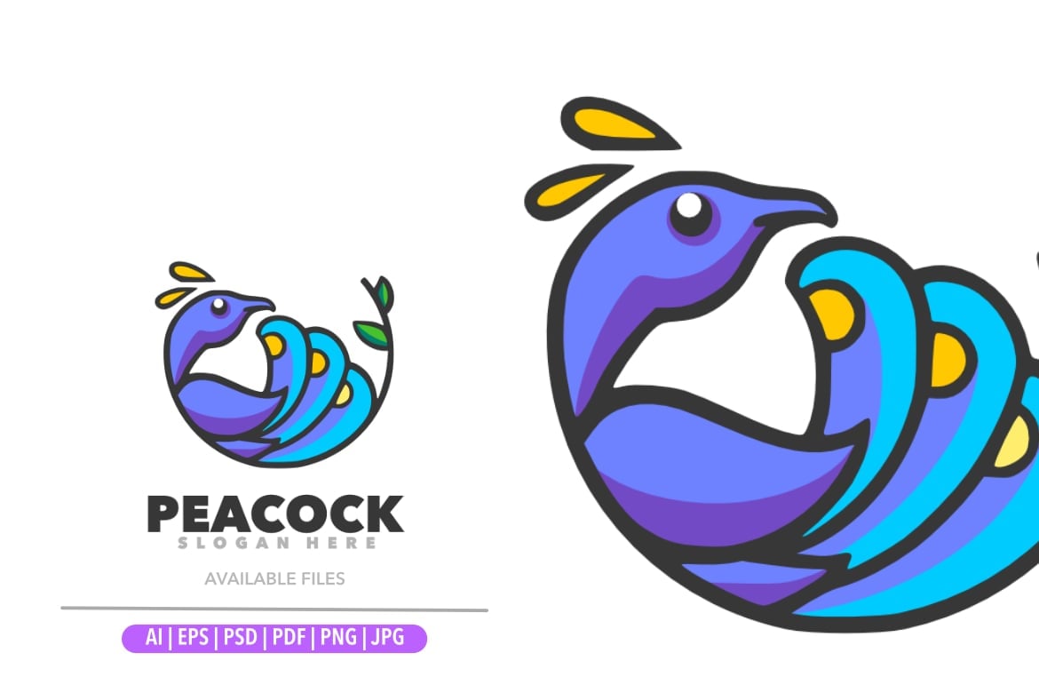Template #370840 Peacock Cartoon Webdesign Template - Logo template Preview