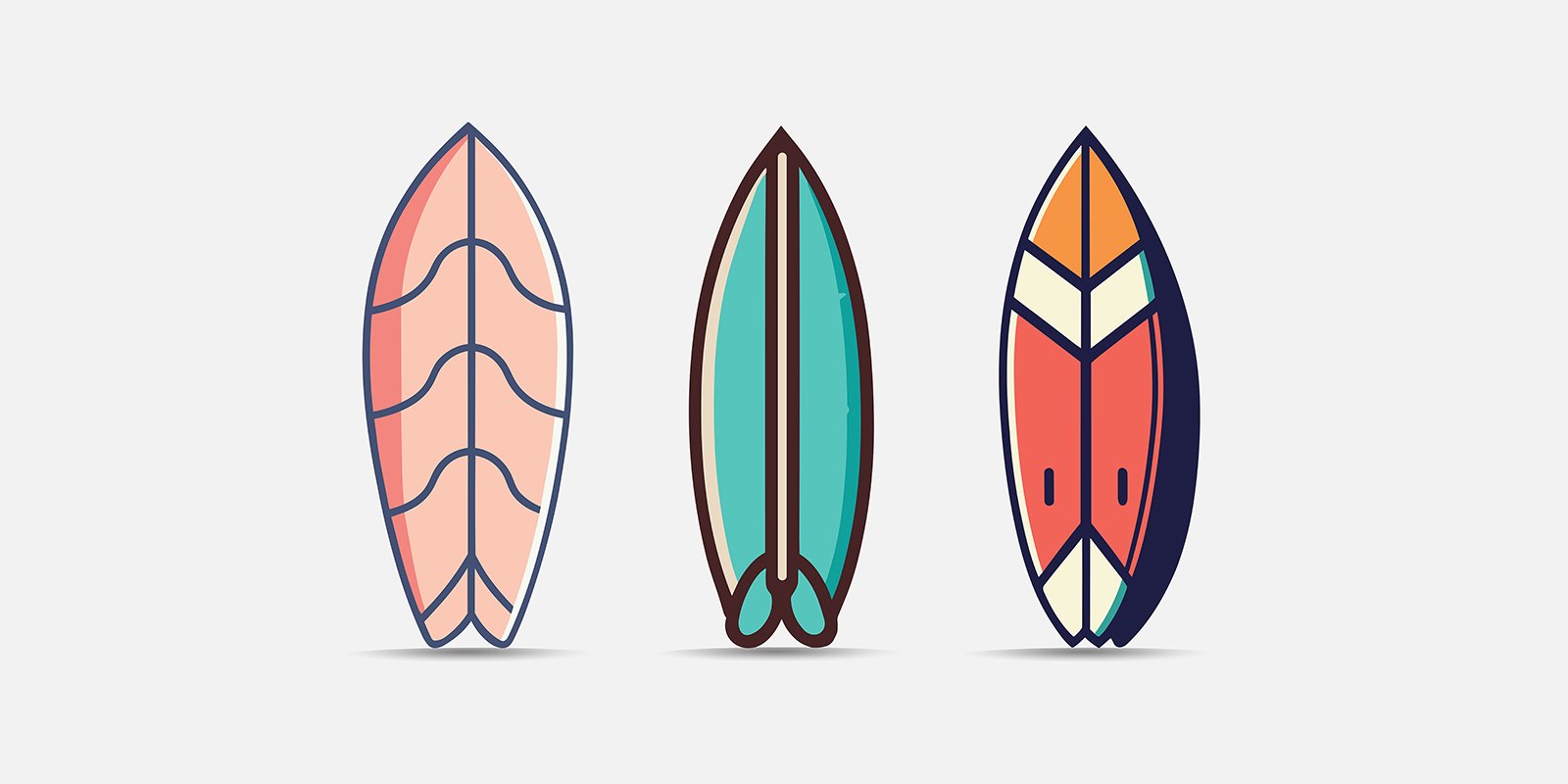 Kit Graphique #370882 Ensemble Surfboard Web Design - Logo template Preview