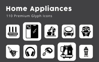 Home Appliances 110 Premium Glyph Icons