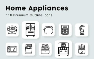 Home Appliances 110 Premium Outline Icons