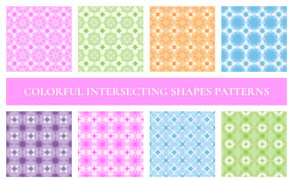 Intersha - Colorful Intersecting Shapes Seamless Patterns