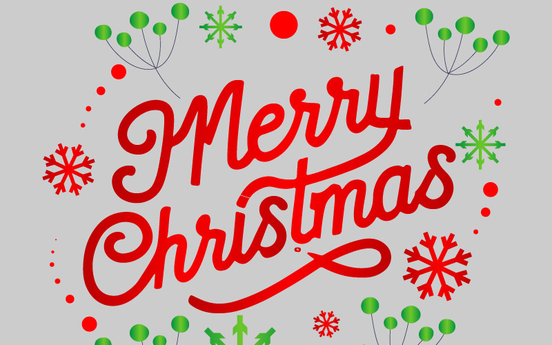 Merry Christmas lettering creative vector art Free Vector Graphic