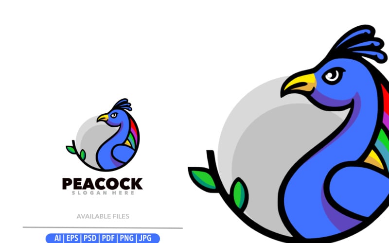 Peacock mascot logo design illustration for design Logo Template
