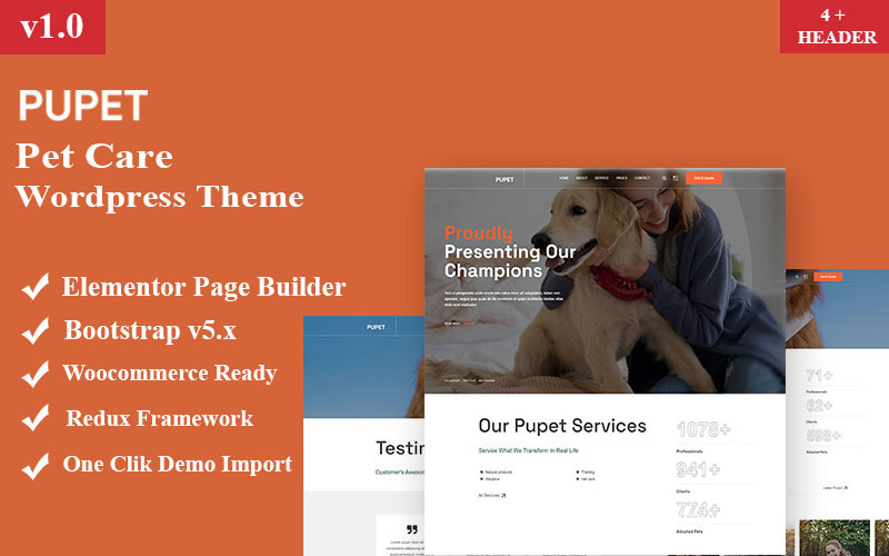Pupet- Pet Care Wordpress Theme WordPress Theme