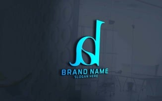 Creative Two Letter DA Logo Design