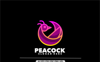 Peacock gradient logo luxury logo design