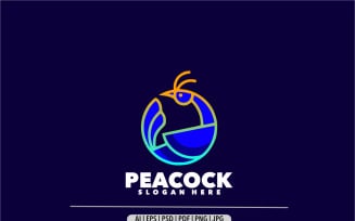 Peacock simple gradient colorful logo template