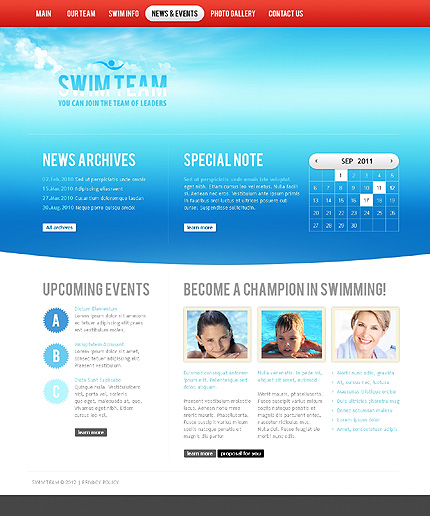 Swimming Pool Website Design high quality swimming pool website design Template 37134 News Events Page Adobe Photoshop Screenshot Swimming Pool Website Design best web design company expert in swimming pool website in india Template 37134 News Events Page Adobe Photoshop Screenshot